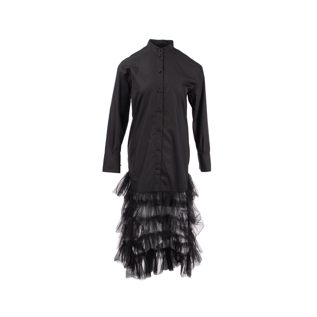 valentino-size-38s-long-sleeve-dress-polyamide-cotton-black