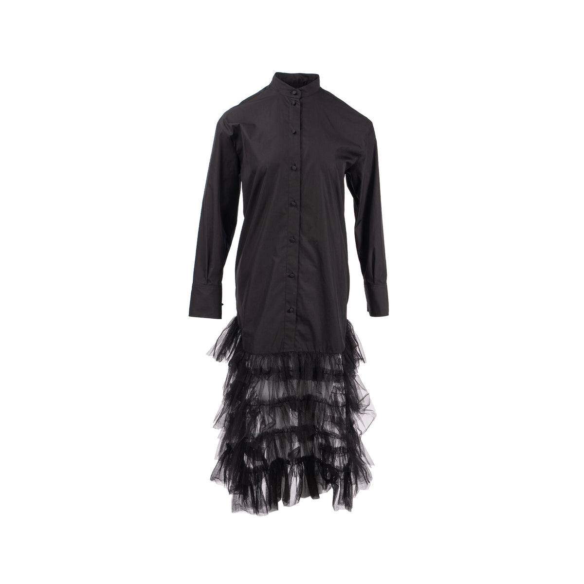 valentino-size-38s-long-sleeve-dress-polyamide-cotton-black