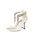 JIMMY CHOO VERITY HIGH HEEL SANDALS WHITE