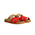 HERMÈS CHYPRE SANDAL RED & BEIGE