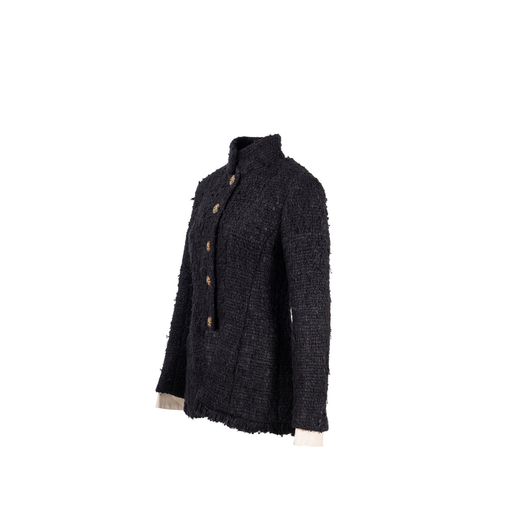 chanel-size-40-detail-button-jacket-tweed-silk-black