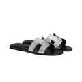 HERMÈS HERMES EPSOM ORAN SANDAL SILVER