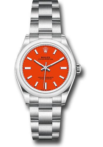 rolex-oyster-perpetual-31-watch-domed-bezel-coral-red-index-dial-oyster-bracelet-2020-release-277200-reio