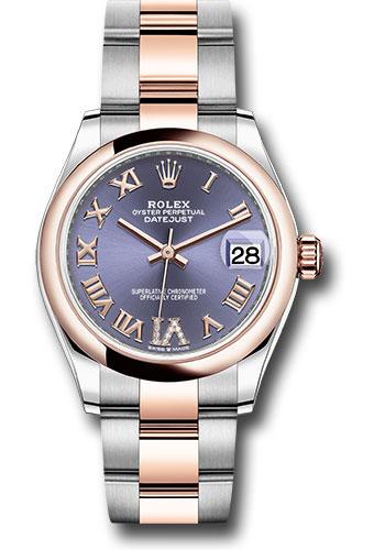rolex-steel-and-everose-gold-datejust-31-watch-domed-bezel-chocolate-diamond-roman-vi-dial-oyster-bracelet-278241-aubdr6o