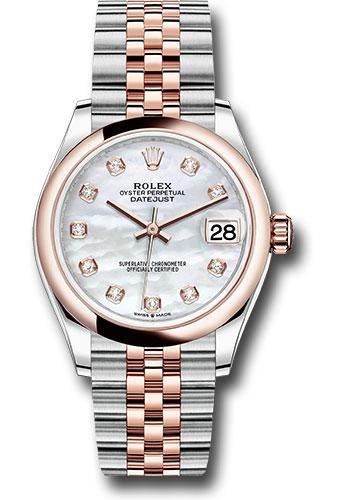 rolex-steel-and-everose-gold-datejust-31-watch-domed-bezel-silver-diamond-dial-jubilee-bracelet-278241-mdj