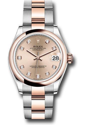 rolex-steel-and-everose-gold-datejust-31-watch-domed-bezel-chocolate-diamond-dial-oyster-bracelet-278241-rodo