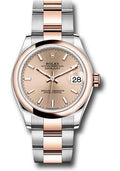 rolex-steel-and-everose-gold-datejust-31-watch-domed-bezel-rose-roman-dial-oyster-bracelet-278241-roio