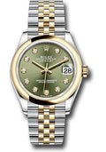 rolex-steel-and-yellow-gold-datejust-31-watch-domed-bezel-olive-green-diamond-dial-jubilee-bracelet-278243-ogdj