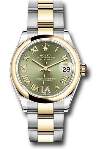 rolex-steel-and-yellow-gold-datejust-31-watch-domed-bezel-olive-green-diamond-roman-six-dial-oyster-bracelet-278243-ogdr6o