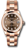 rolex-everose-gold-datejust-31-watch-domed-bezel-chocolate-diamond-dial-oyster-bracelet-278245-chodo