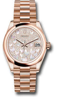 rolex-everose-gold-datejust-31-watch-domed-bezel-diamond-paved-butterfly-dial-president-bracelet-278245-pmopbp