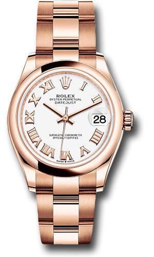 rolex-everose-gold-datejust-31-watch-domed-bezel-white-roman-dial-oyster-bracelet-278245-wro