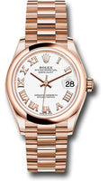 rolex-everose-gold-datejust-31-watch-domed-bezel-white-roman-dial-president-bracelet-278245-wrp
