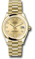 rolex-yellow-gold-datejust-31-watch-domed-bezel-champagne-diamond-dial-president-bracelet-278248-chdp