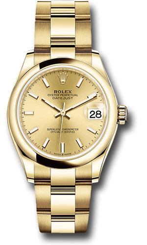 rolex-yellow-gold-datejust-31-watch-domed-bezel-champagne-index-dial-oyster-bracelet-278248-chio
