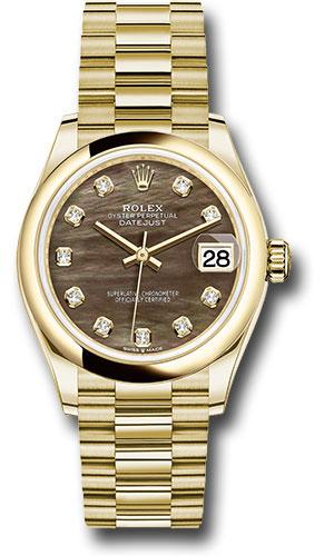 rolex-yellow-gold-datejust-31-watch-domed-bezel-dark-mother-of-pearl-diamond-dial-president-bracelet-278248-dkmdp