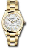 rolex-yellow-gold-datejust-31-watch-domed-bezel-mother-of-pearl-diamond-dial-oyster-bracelet-278248-mdo