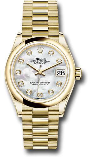rolex-yellow-gold-datejust-31-watch-domed-bezel-mother-of-pearl-diamond-dial-president-bracelet-278248-mdp