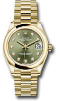 rolex-yellow-gold-datejust-31-watch-domed-bezel-olive-green-diamond-dial-president-bracelet-278248-ogdp