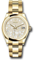 rolex-yellow-gold-datejust-31-watch-domed-bezel-paved-mother-of-pearl-butterfly-dial-oyster-bracelet-278248-pmopbo