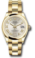 rolex-yellow-gold-datejust-31-watch-domed-bezel-silver-diamond-six-dial-oyster-bracelet-278248-sdr6o