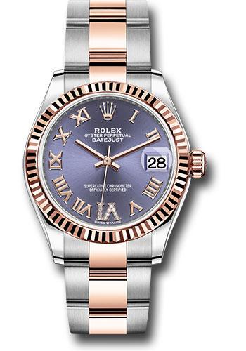 rolex-steel-and-everose-gold-datejust-31-watch-fluted-bezel-chocolate-diamond-roman-vi-dial-oyster-bracelet-278271-aubdr6o