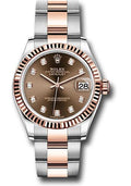 rolex-steel-and-everose-gold-datejust-31-watch-fluted-bezel-white-roman-dial-oyster-bracelet-278271-chodo
