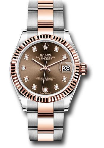 rolex-steel-and-everose-gold-datejust-31-watch-fluted-bezel-white-roman-dial-oyster-bracelet-278271-chodo