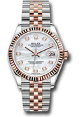 rolex-steel-and-everose-gold-datejust-31-watch-fluted-bezel-silver-diamond-dial-jubilee-bracelet-278271-mdj