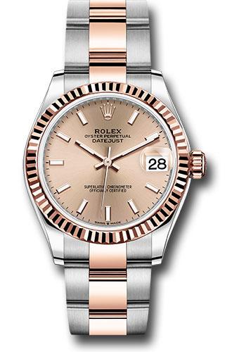 rolex-steel-and-everose-gold-datejust-31-watch-fluted-bezel-rose-index-dial-oyster-bracelet-278271-roio