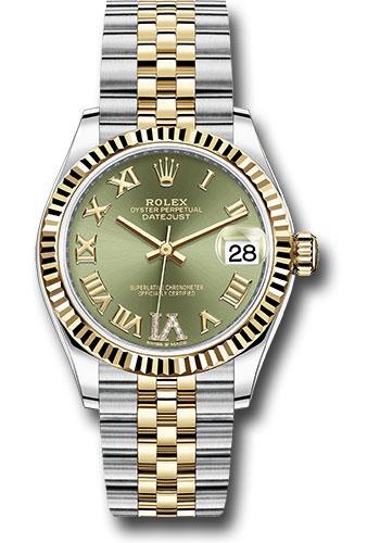 rolex-steel-and-yellow-gold-datejust-31-watch-fluted-bezel-olive-green-diamond-roman-six-dial-jubilee-bracelet-278273-ogdr6j