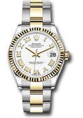 rolex-steel-and-yellow-gold-datejust-31-watch-fluted-bezel-white-roman-dial-oyster-bracelet-278273-wro