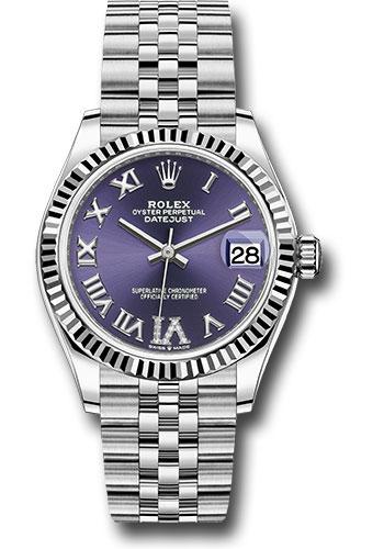 rolex-steel-and-white-gold-datejust-31-watch-fluted-bezel-aubergine-roman-diamond-6-dial-jubilee-bracelet-278274-aubdr6j