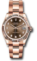 rolex-everose-gold-datejust-31-watch-fluted-bezel-chocolate-diamond-dial-oyster-bracelet-278275-chodo