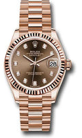 rolex-everose-gold-datejust-31-watch-fluted-bezel-chocolate-diamond-dial-president-bracelet-278275-chodp