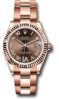rolex-everose-gold-datejust-31-watch-fluted-bezel-chocolate-diamond-six-dial-oyster-bracelet-278275-chodr6o