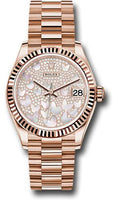 rolex-everose-gold-datejust-31-watch-fluted-bezel-diamond-paved-butterfly-dial-president-bracelet-278275-pmopbp