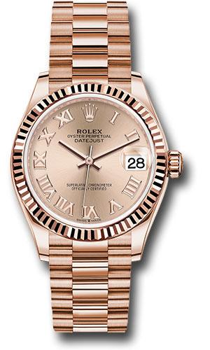 rolex-everose-gold-datejust-31-watch-fluted-bezel-rose-roman-dial-president-bracelet-278275-rsrp