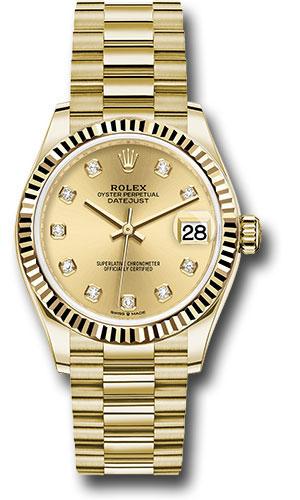 rolex-yellow-gold-datejust-31-watch-fluted-bezel-champagne-diamond-dial-president-bracelet-278278-chdp