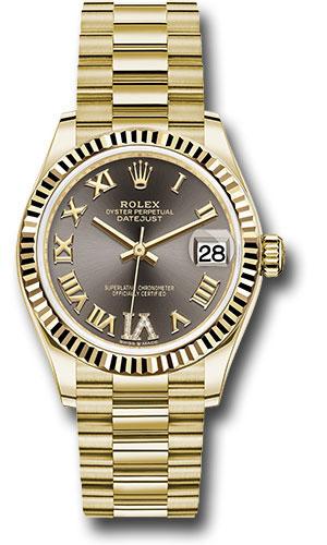 rolex-yellow-gold-datejust-31-watch-fluted-bezel-dark-grey-diamond-six-dial-president-bracelet-278278-dkgdr6p