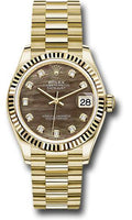 rolex-yellow-gold-datejust-31-watch-fluted-bezel-dark-mother-of-pearl-diamond-dial-president-bracelet-278278-dkmdp