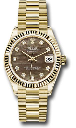 rolex-yellow-gold-datejust-31-watch-fluted-bezel-dark-mother-of-pearl-diamond-dial-president-bracelet-278278-dkmdp