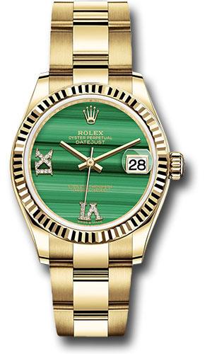 rolex-yellow-gold-datejust-31-watch-fluted-bezel-malachite-diamond-six-and-nine-dial-oyster-bracelet-278278-madr69o