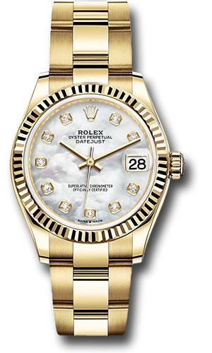 rolex-yellow-gold-datejust-31-watch-fluted-bezel-mother-of-pearl-diamond-dial-oyster-bracelet-278278-mdo