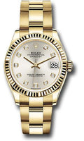rolex-yellow-gold-datejust-31-watch-fluted-bezel-silver-diamond-dial-oyster-bracelet-278278-sdo