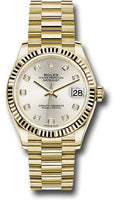 rolex-yellow-gold-datejust-31-watch-fluted-bezel-silver-diamond-dial-president-bracelet-278278-sdp