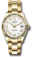 rolex-yellow-gold-datejust-31-watch-fluted-bezel-white-roman-dial-oyster-bracelet-278278-wro