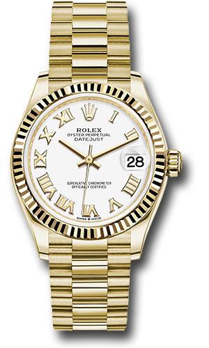 rolex-yellow-gold-datejust-31-watch-fluted-bezel-white-roman-dial-president-bracelet-278278-wrp