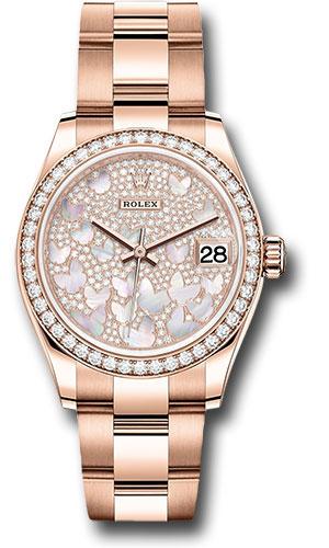 rolex-everose-gold-datejust-31-watch-diamond-bezel-diamond-paved-butterfly-dial-oyster-bracelet-278285rbr-pmopbo