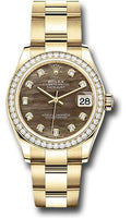 rolex-yellow-gold-datejust-31-watch-diamond-bezel-dark-mother-of-pearl-diamond-dial-oyster-bracelet-278288rbr-dkmdo